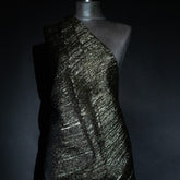 Tela para vestidos de noche y eventos de Sahsa Haute Couture con bordados de rayas en organza negra, 150 cm x 100 cm - 32500 40141